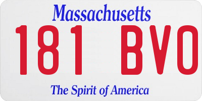 MA license plate 181BV0