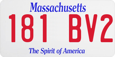 MA license plate 181BV2