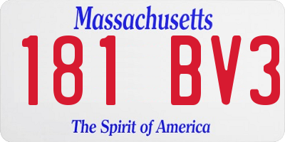 MA license plate 181BV3