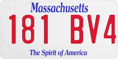 MA license plate 181BV4