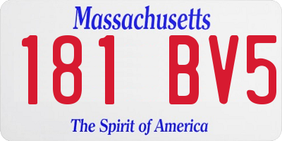 MA license plate 181BV5