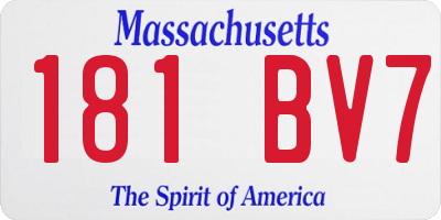 MA license plate 181BV7