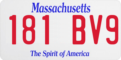MA license plate 181BV9