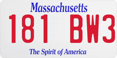 MA license plate 181BW3