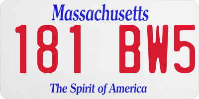 MA license plate 181BW5