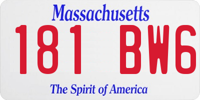 MA license plate 181BW6