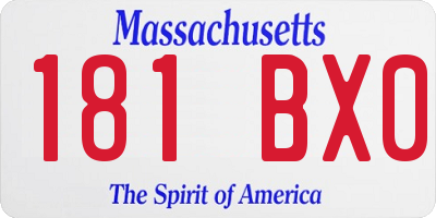 MA license plate 181BX0