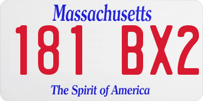 MA license plate 181BX2