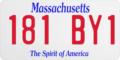 MA license plate 181BY1