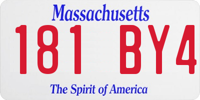 MA license plate 181BY4