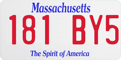 MA license plate 181BY5