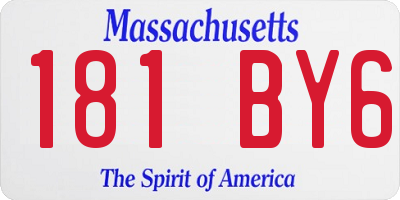 MA license plate 181BY6