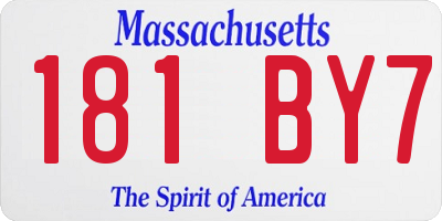 MA license plate 181BY7
