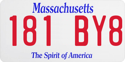 MA license plate 181BY8