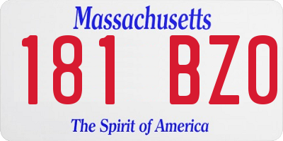MA license plate 181BZ0