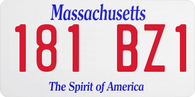 MA license plate 181BZ1