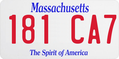 MA license plate 181CA7