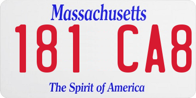 MA license plate 181CA8