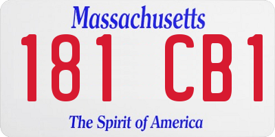 MA license plate 181CB1