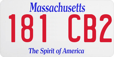 MA license plate 181CB2