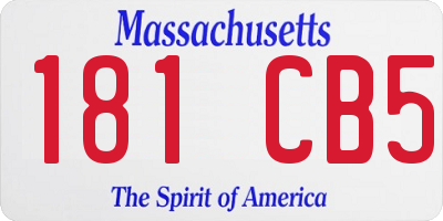 MA license plate 181CB5