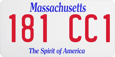 MA license plate 181CC1