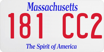 MA license plate 181CC2