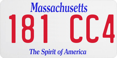 MA license plate 181CC4