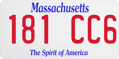 MA license plate 181CC6