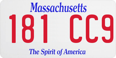 MA license plate 181CC9