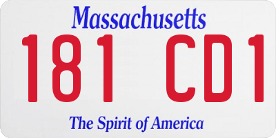 MA license plate 181CD1