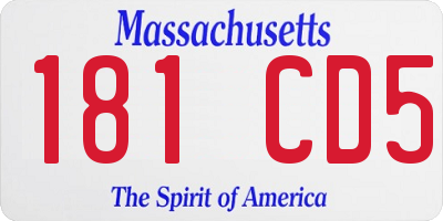 MA license plate 181CD5