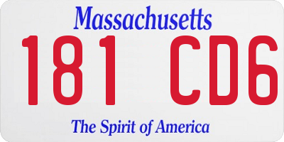 MA license plate 181CD6