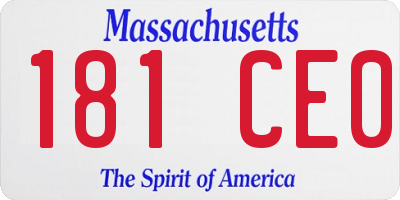 MA license plate 181CE0