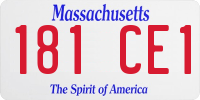 MA license plate 181CE1