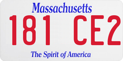 MA license plate 181CE2