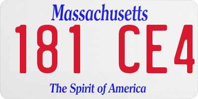 MA license plate 181CE4