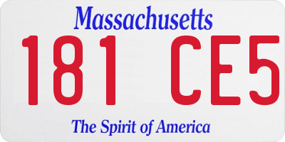 MA license plate 181CE5