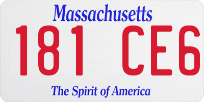 MA license plate 181CE6