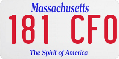 MA license plate 181CF0