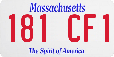 MA license plate 181CF1