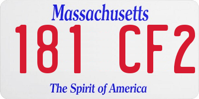 MA license plate 181CF2