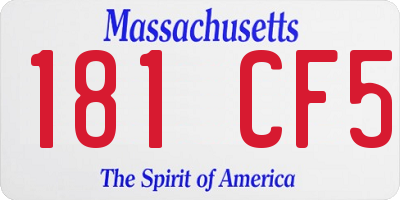MA license plate 181CF5