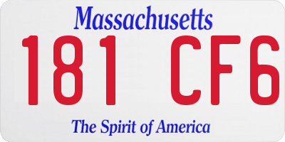 MA license plate 181CF6