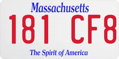 MA license plate 181CF8