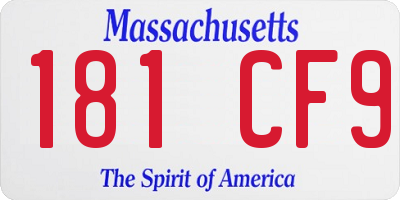 MA license plate 181CF9
