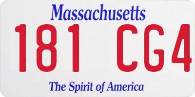 MA license plate 181CG4