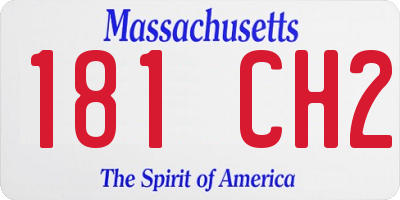 MA license plate 181CH2