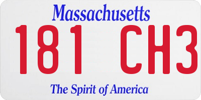 MA license plate 181CH3