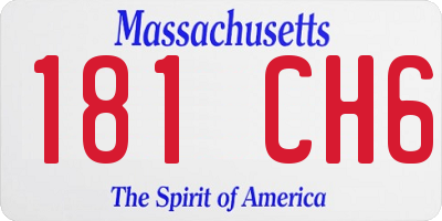 MA license plate 181CH6